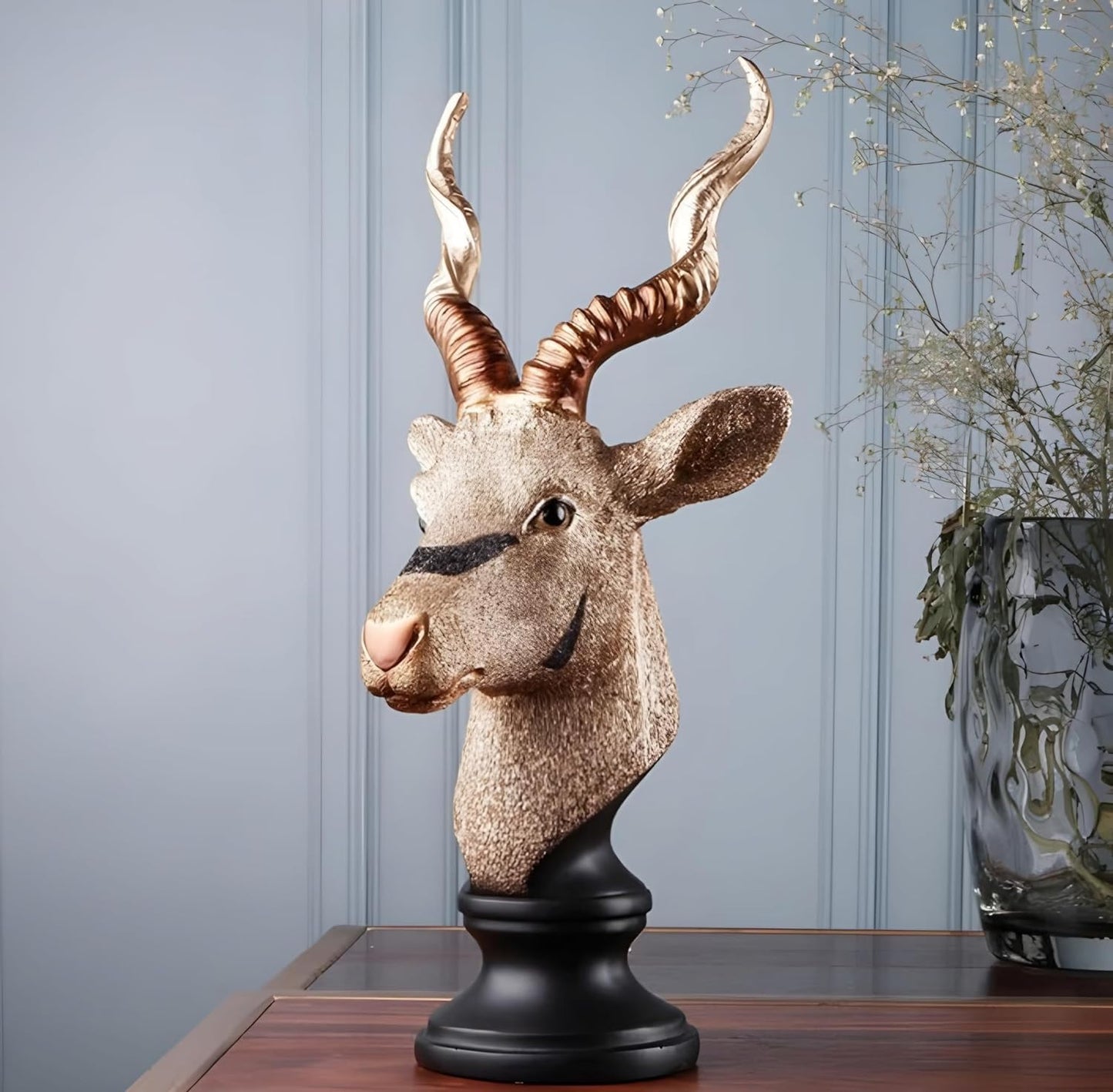 Resin Deer Statue for Home & Office Decor | Vaastu & Feng Shui Decorative Head Showpiece | Living Room Desk Decoration