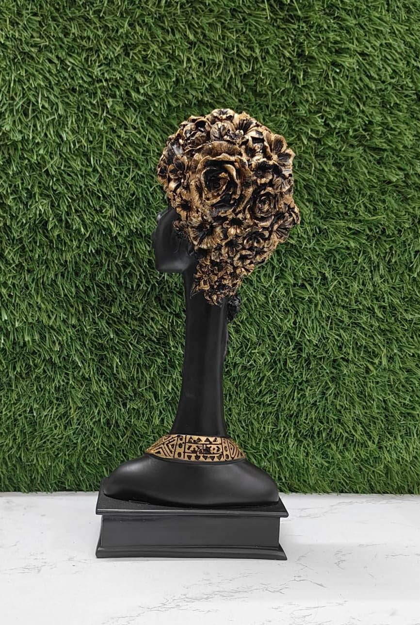 African Lady Resin Statue | Elegant Home Decor Showpiece