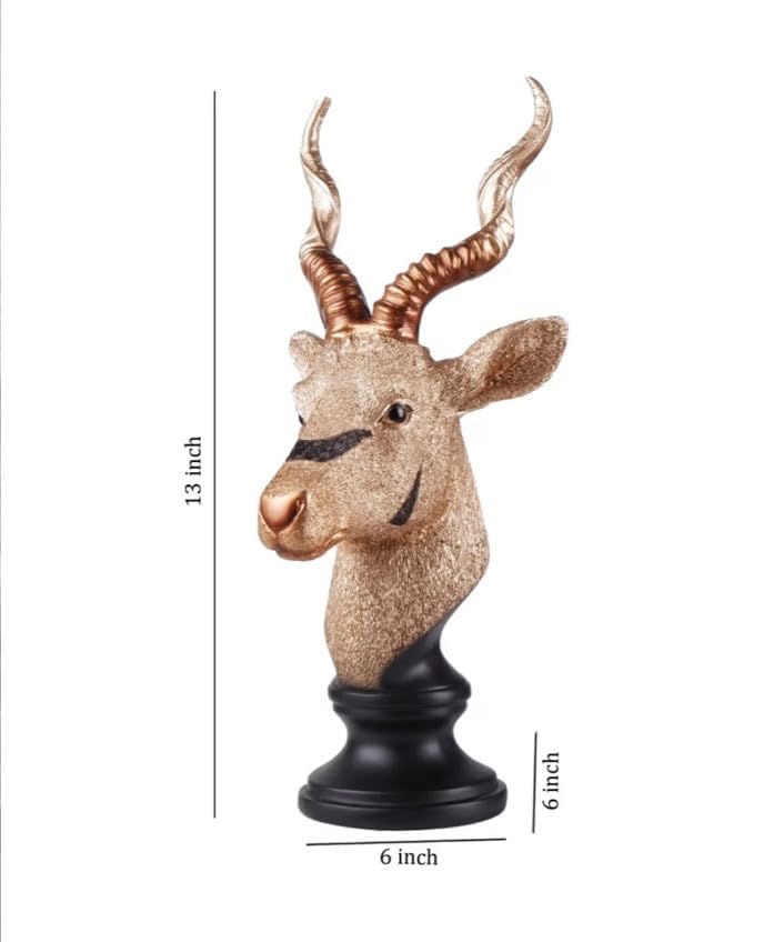 Resin Deer Statue for Home & Office Decor | Vaastu & Feng Shui Decorative Head Showpiece | Living Room Desk Decoration