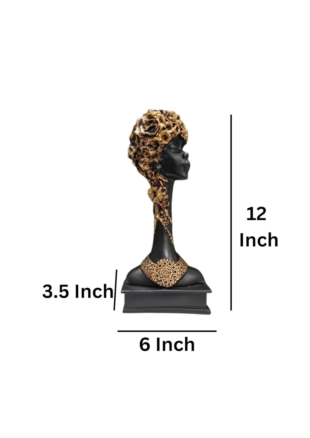 African Lady Resin Statue | Elegant Home Decor Showpiece