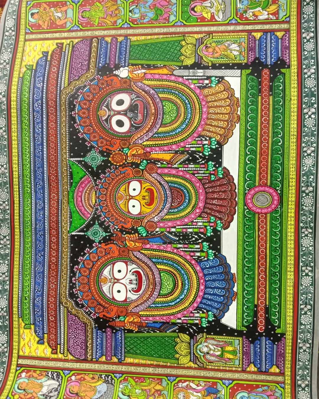 Authentic Odisha Pattachitra Painting | Lord Jagannath, Balabhadra & Subhadra Trio Art