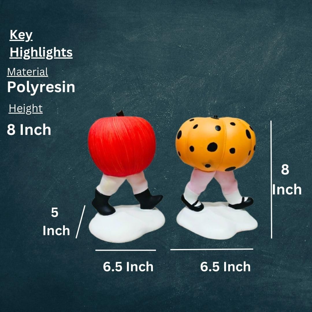 Artificial Pumpkin & Apple Decorative Showpiece – Set of 2