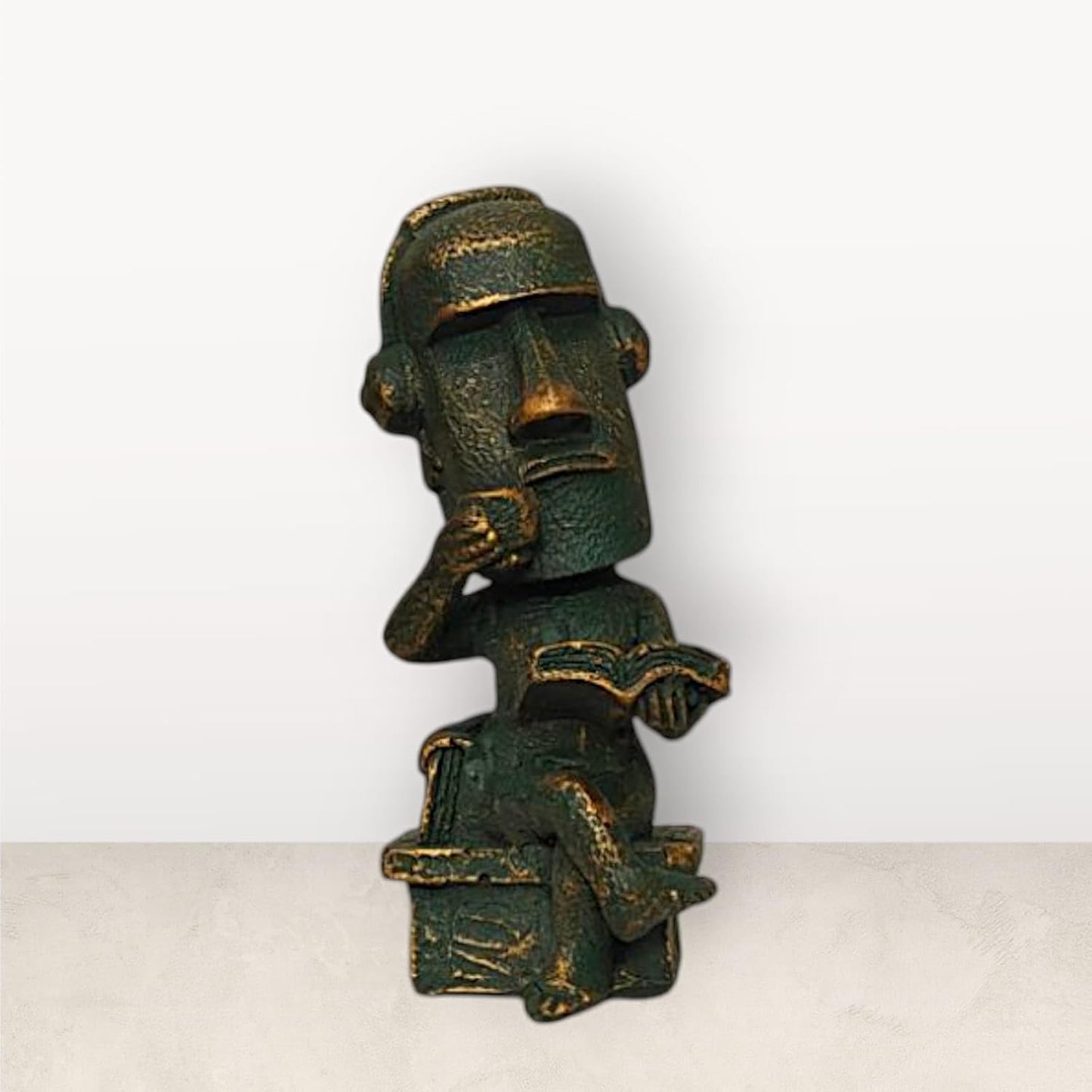 Creative Resin Moai Statue Blind Box – Set of 4 | 5 Inch Mini Funny Stone Figurines for Home Decor