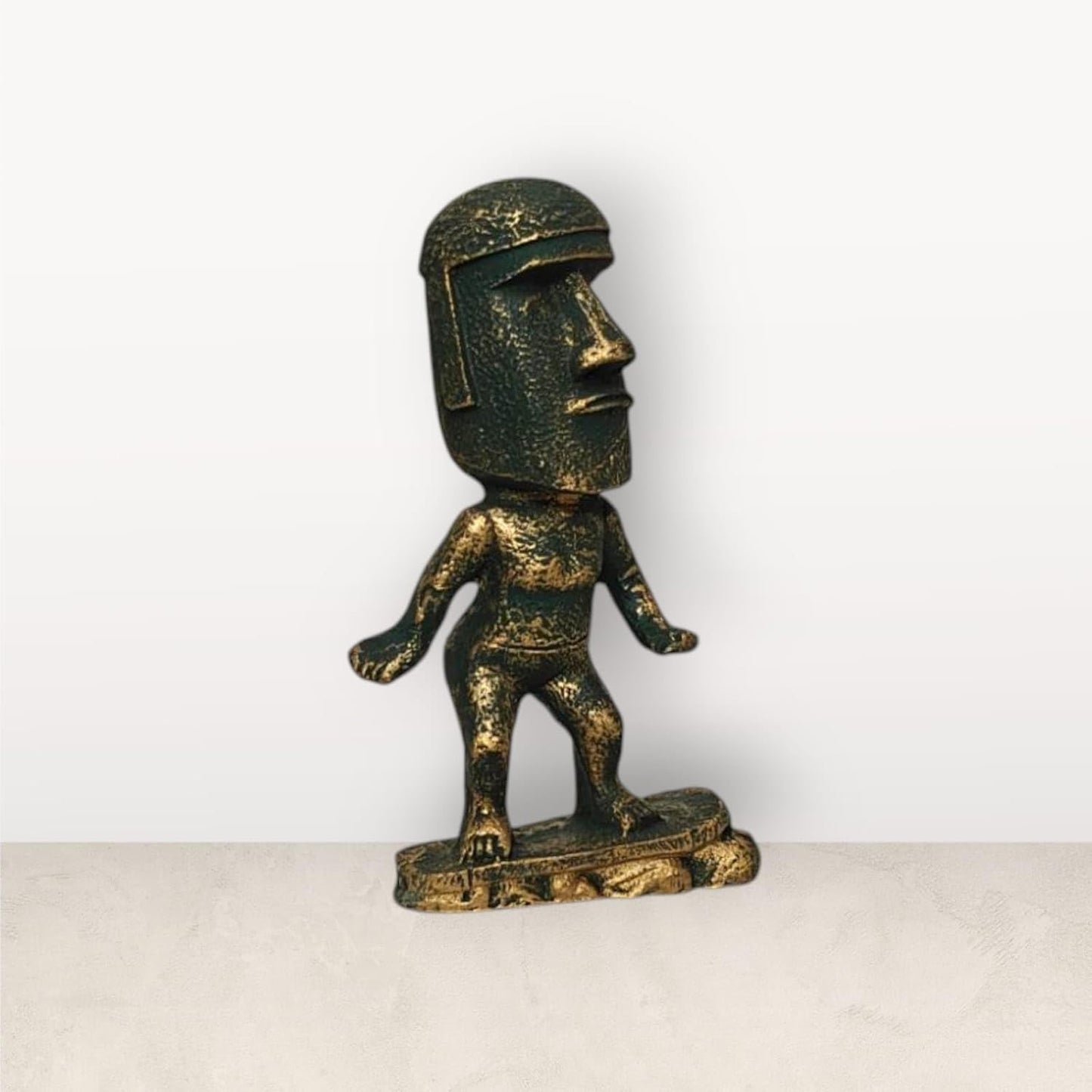 Creative Resin Moai Statue Blind Box – Set of 4 | 5 Inch Mini Funny Stone Figurines for Home Decor