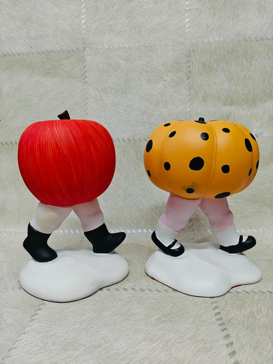 Artificial Pumpkin & Apple Decorative Showpiece – Set of 2