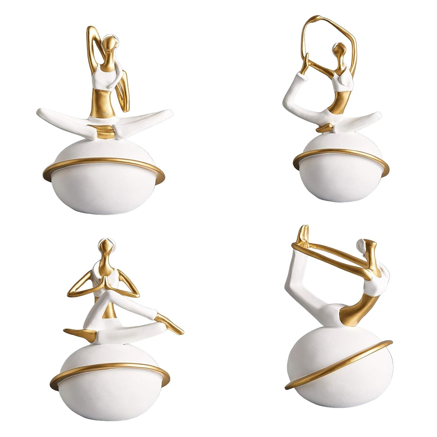 Set of 4 Yoga Girl Statue Sculptures for Home Decor | Figurine Ornaments | Handcrafted Showpieces