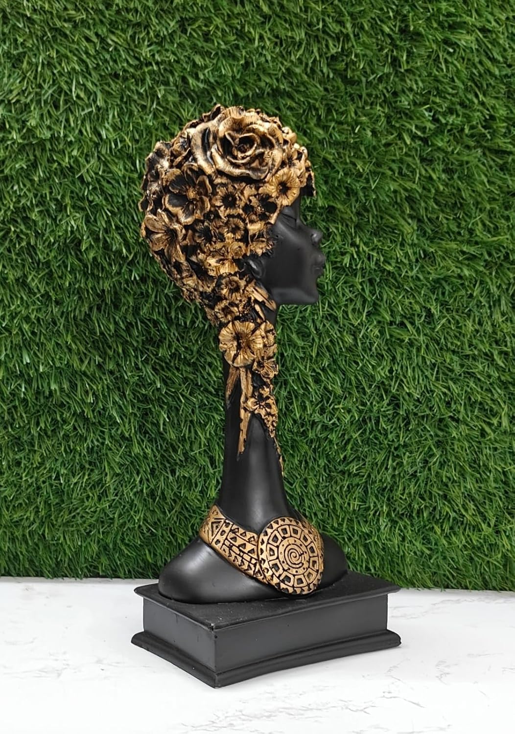 African Lady Resin Statue | Elegant Home Decor Showpiece