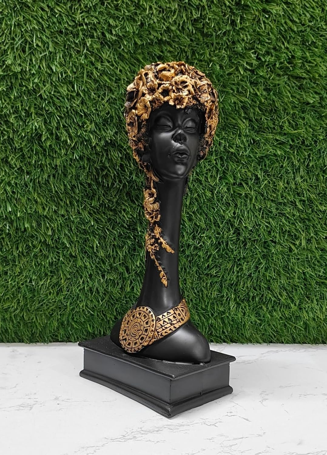 African Lady Resin Statue | Elegant Home Decor Showpiece