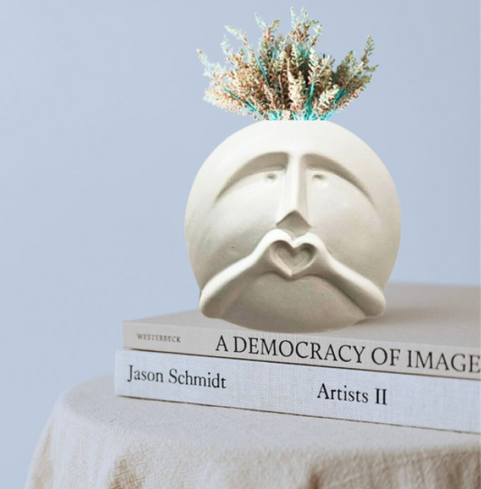 Heart Hands Face Ceramic Vase – Sweet Gift Planter