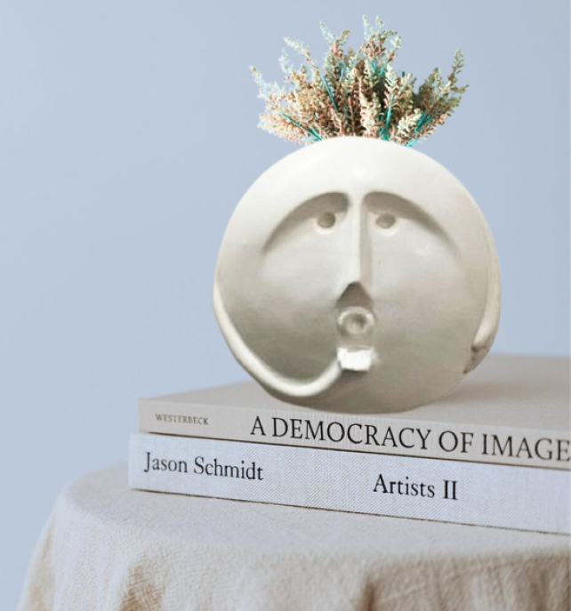 Whistle Face Ceramic Planter – Playful Home Decor Vase