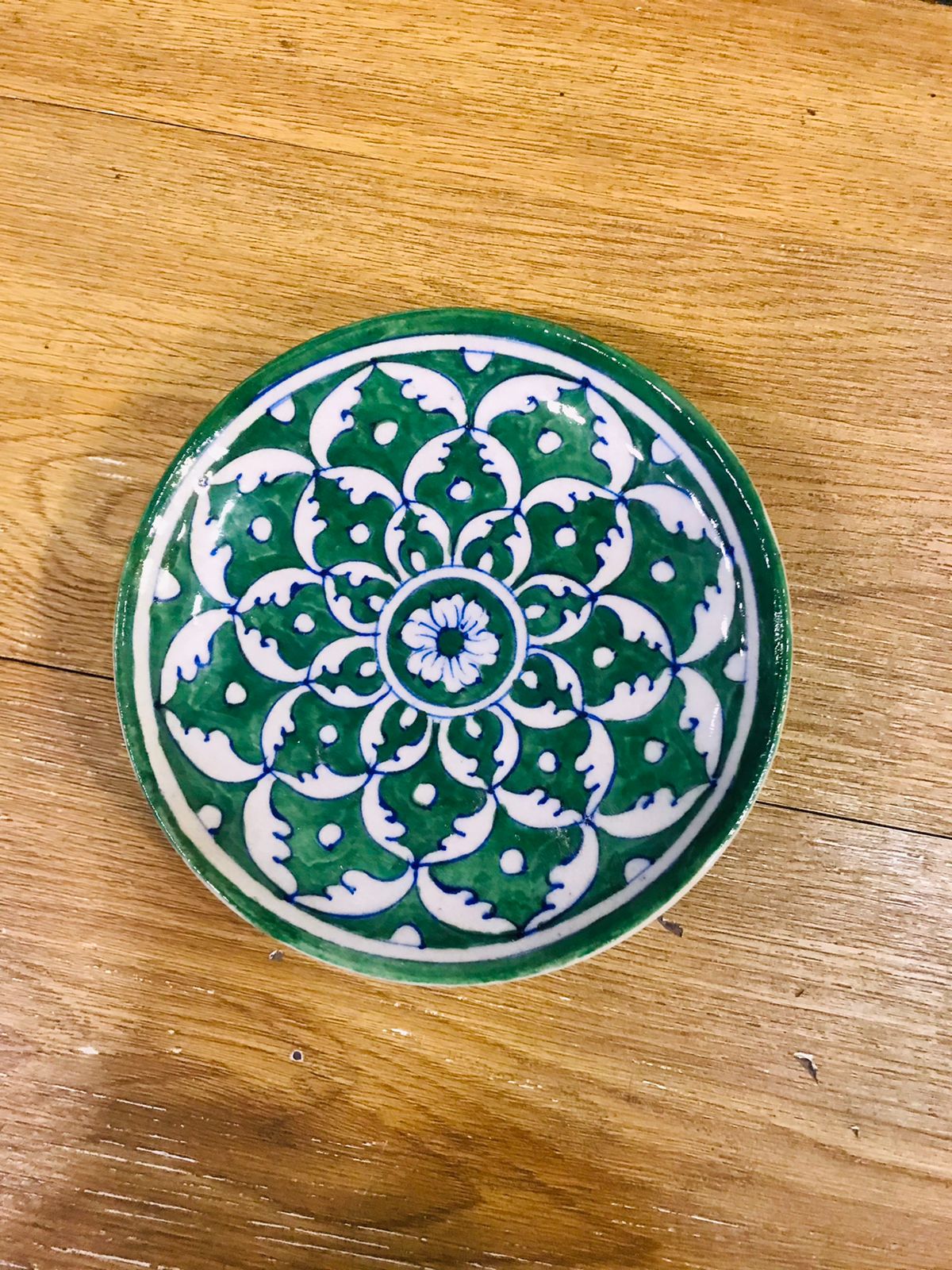 Jaipur Blue Pottery Floral Hand-Painted Decorative Plate (6-inch)