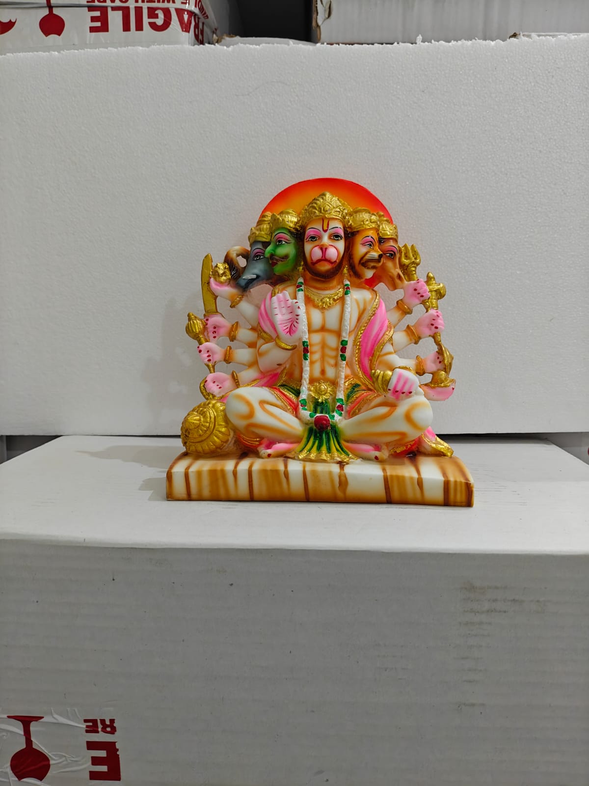 Panchmukhi Hanuman Idol – Resin God Murti for Home Temple