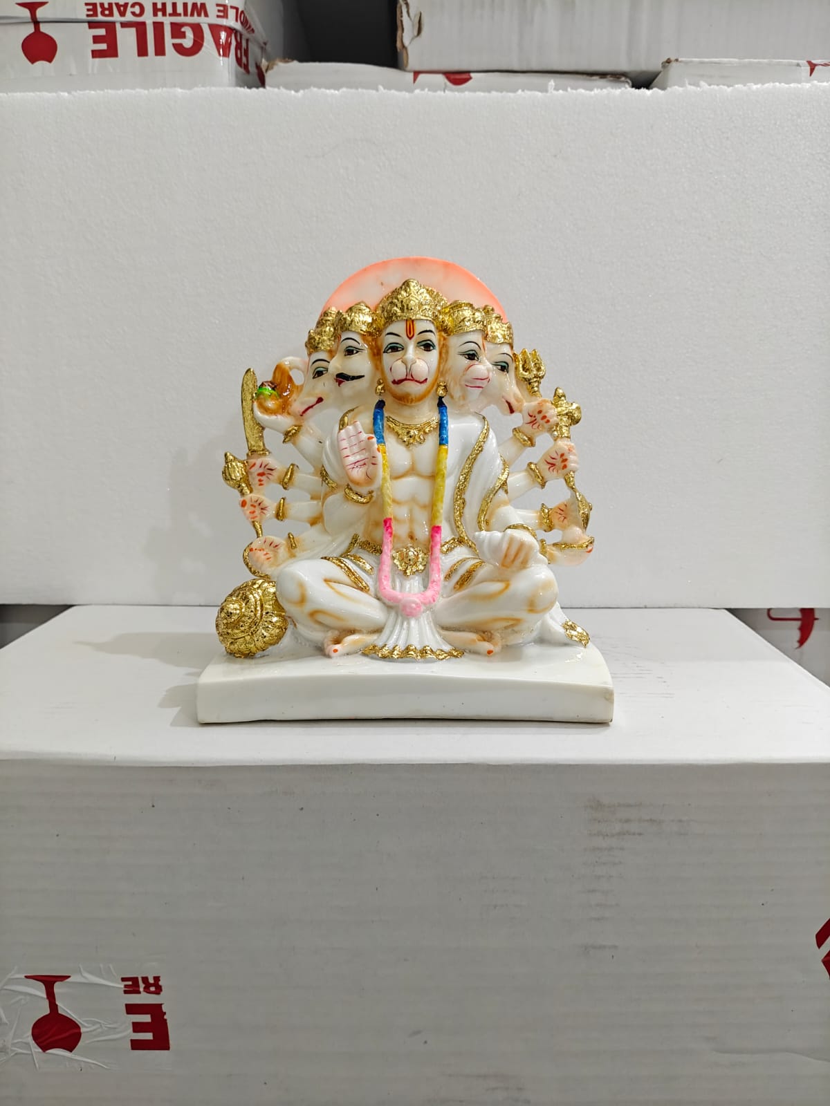 Panchmukhi Hanuman Idol – Resin God Murti for Home Temple