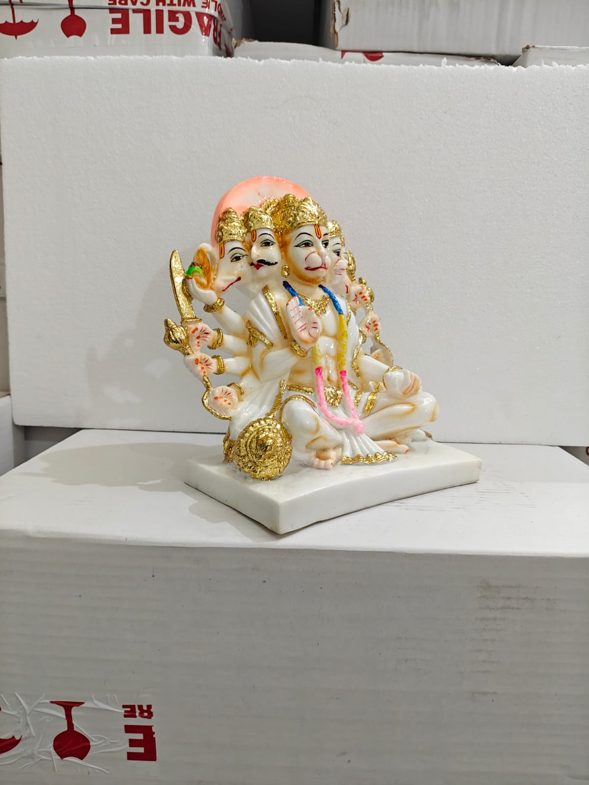 Panchmukhi Hanuman Idol – Resin God Murti for Home Temple