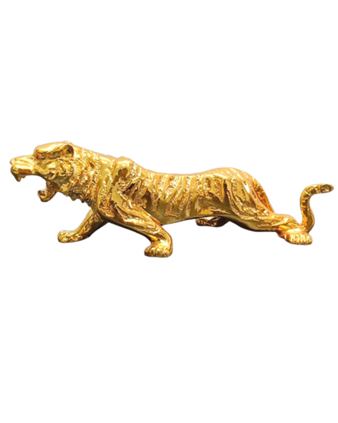 Majestic Gold Tiger Statue Figurine - Power, Courage & Wealth Symbol